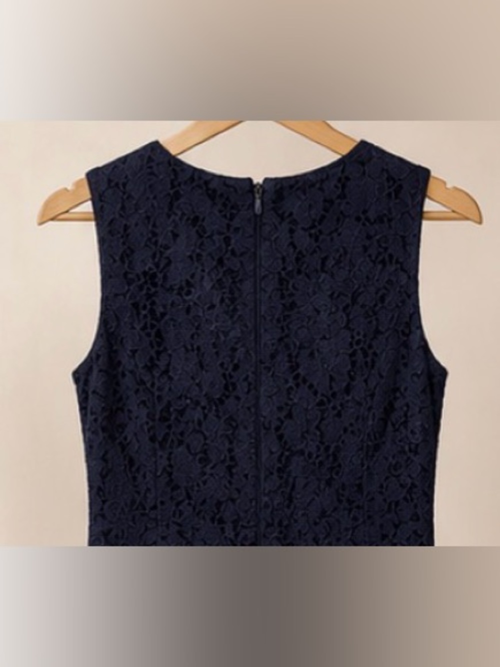 Ralph Lauren Navy Floral Lace Sleeveless Shift Dress - Picture 2 of 4